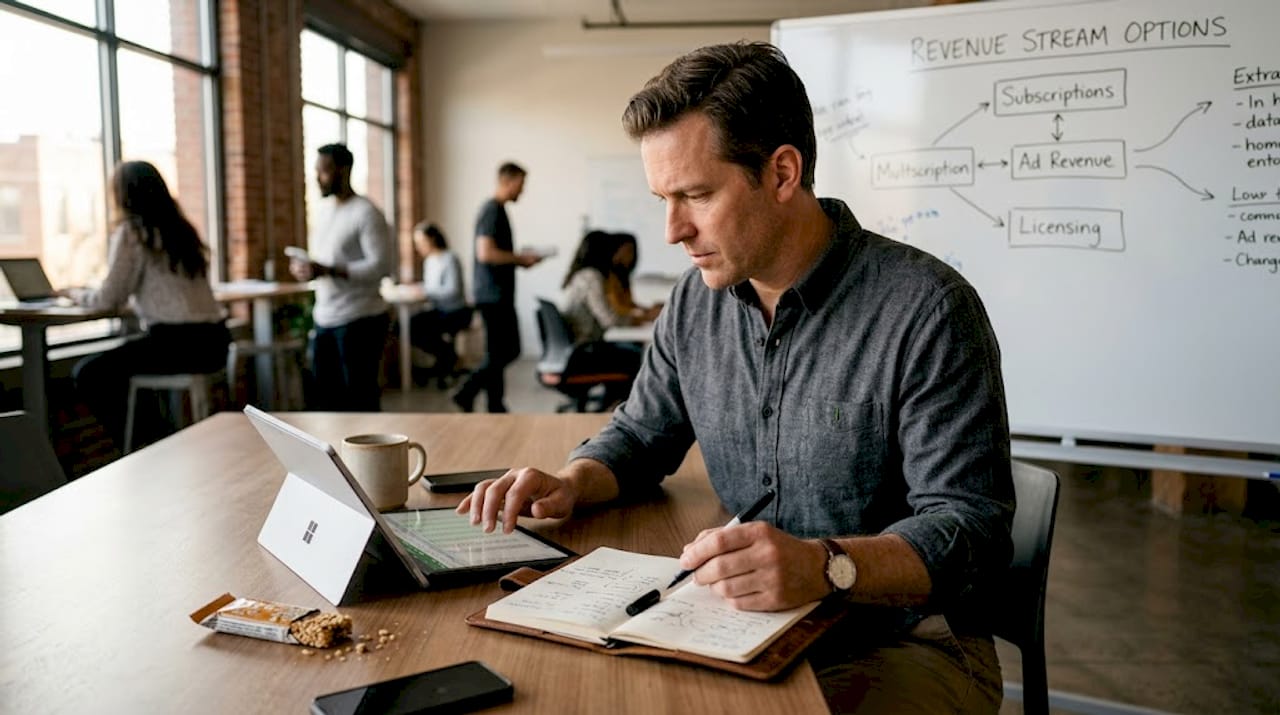 Consultant organizing multiple income streams