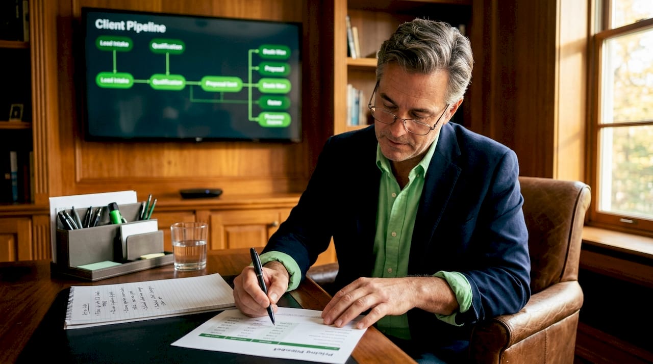 Consultant working on client pricing strategy