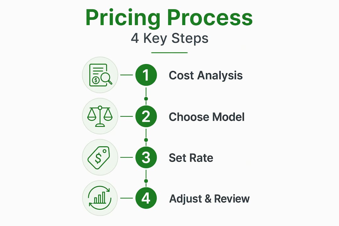 Infographic outlining pricing process steps