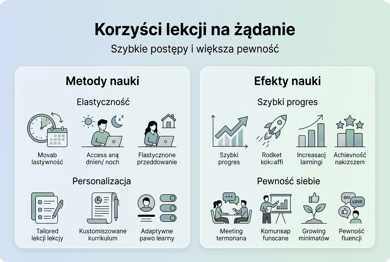Infografika: Dlaczego warto korzystać z lekcji angielskiego na życzenie?
