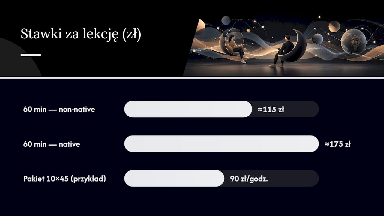 Ile kosztuje pojedyncza lekcja angielskiego online? — overview diagram
