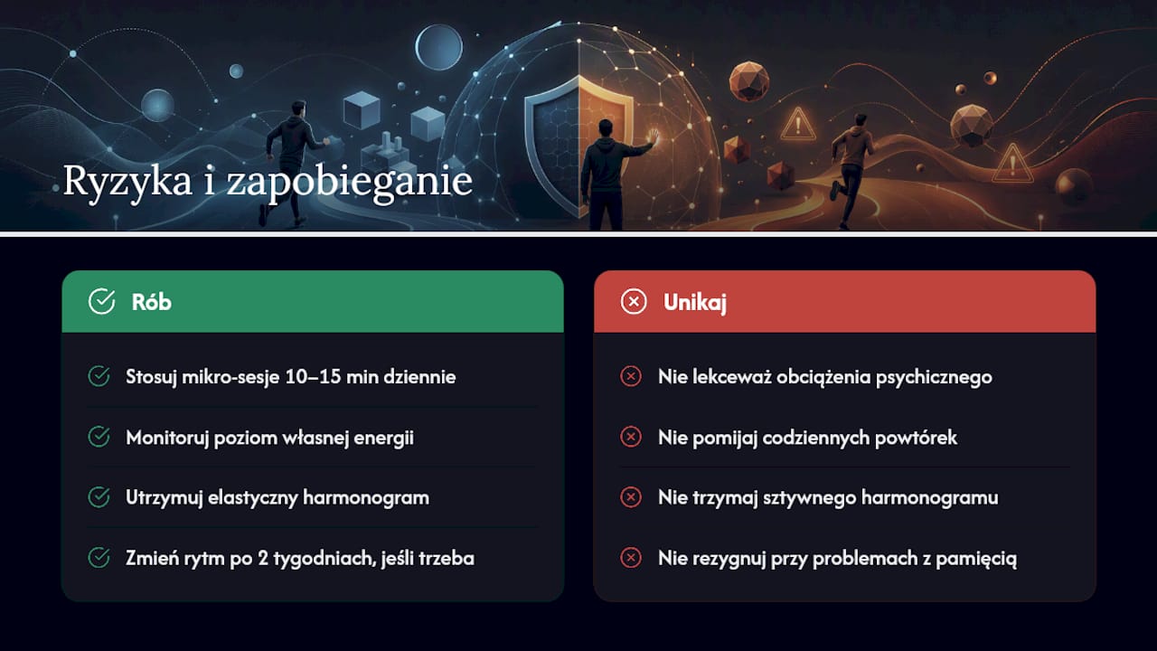 Ryzyka intensywnego trybu i jak ich unikać — overview diagram