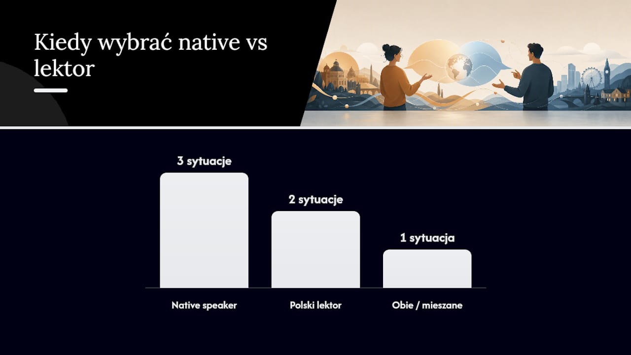 Native speaker czy polski lektor: która opcja pasuje do Twojego celu — overview diagram