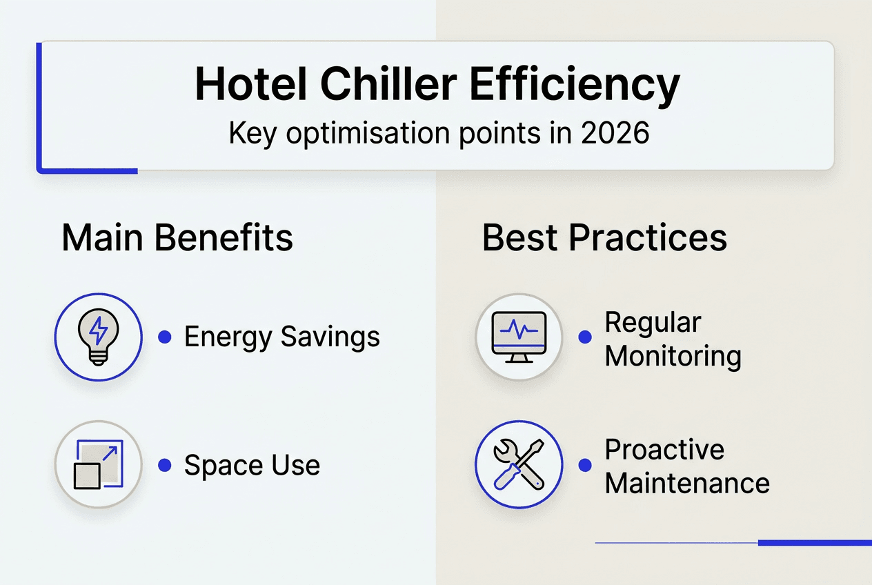 Infographic explaining hotel chiller efficiency basics