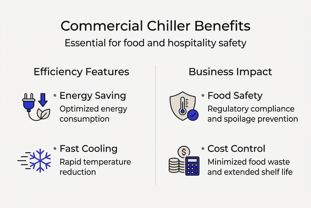Infographic showing chiller benefits for hospitality