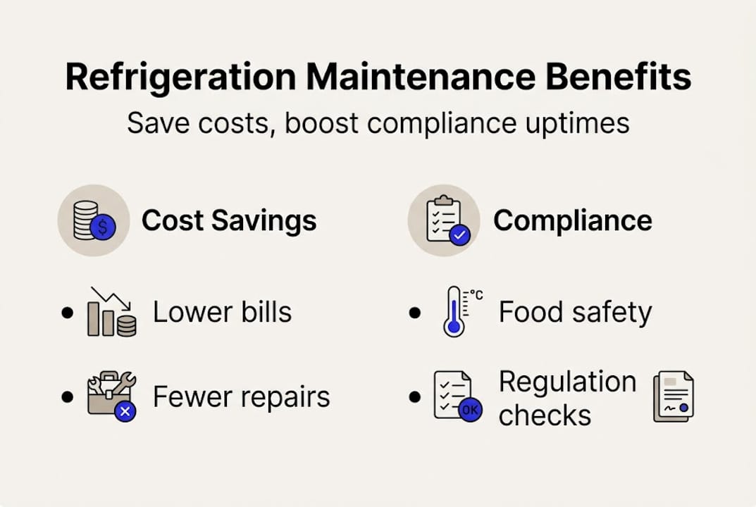 Infographic showing cost and compliance benefits