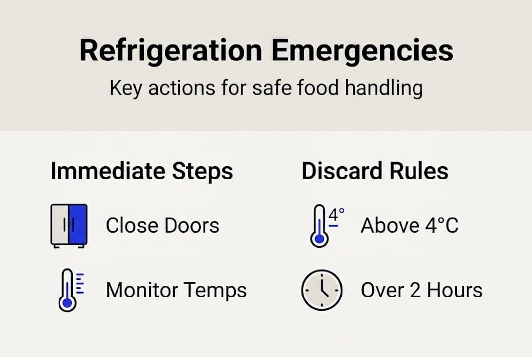 Infographic emergency refrigeration key actions