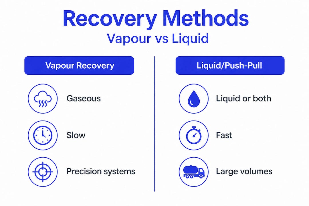 Infographic comparing refrigerant recovery methods