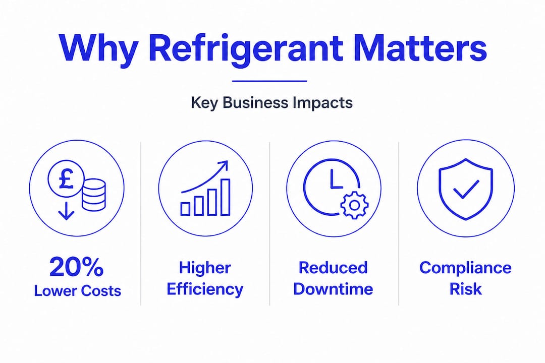 Infographic highlighting refrigerant’s business impacts