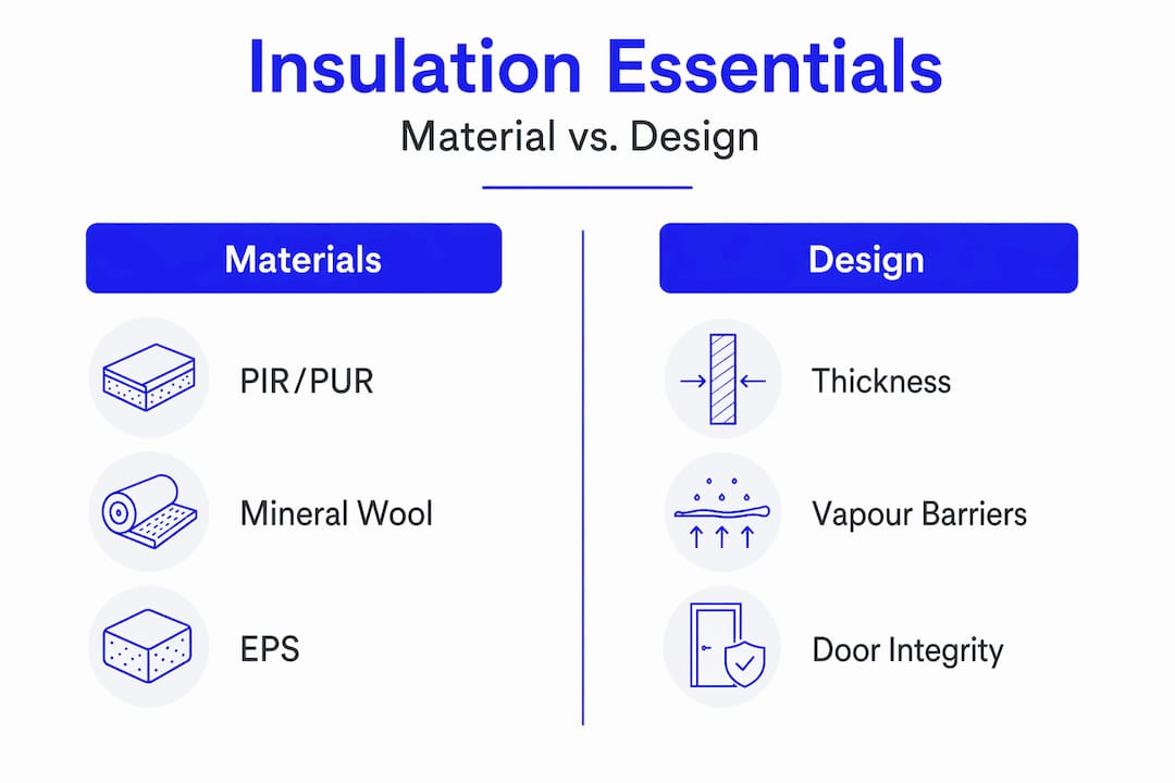 Infographic comparing insulation materials and design