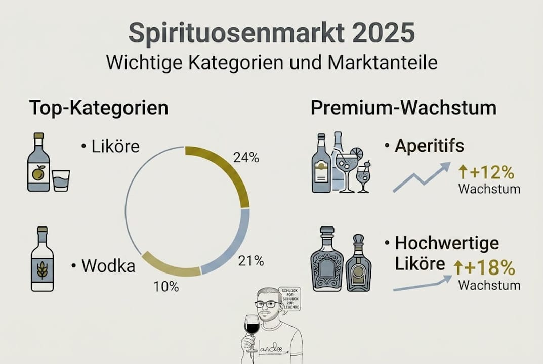 Infografik: Die wichtigsten Spirituosenkategorien auf dem deutschen Markt 2025