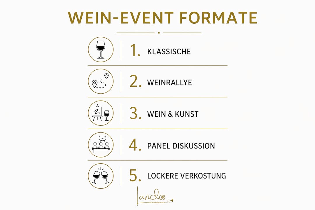 Übersicht verschiedener Wein-Event-Konzepte als Infografik