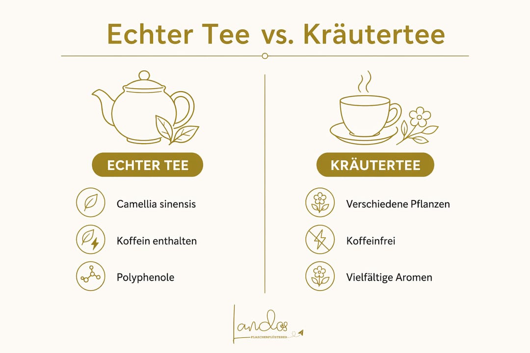 Übersicht: Was unterscheidet echten Tee von Kräutertee? – Eine Infografik zum Vergleich
