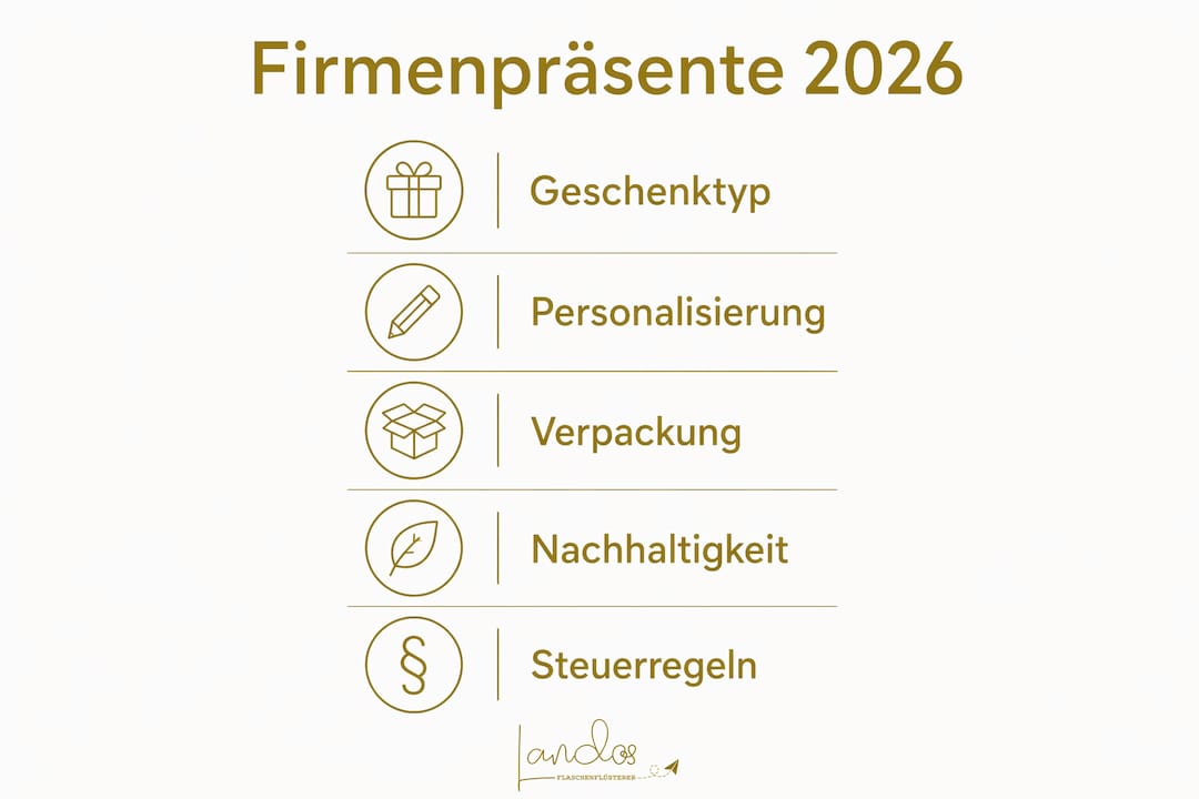 Schritt-für-Schritt-Anleitung: So planen Sie Ihre Firmenpräsente 2026 – als übersichtliche Infografik