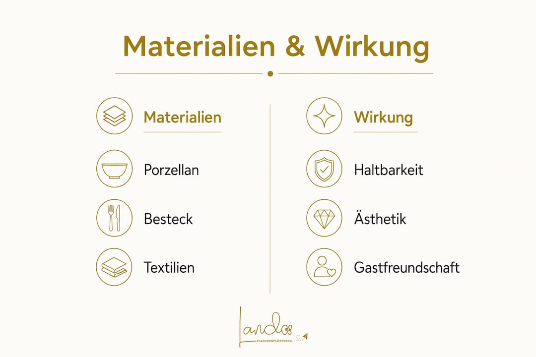 Infografik: Materialien und ihre Wirkung auf das Ambiente am Tisch