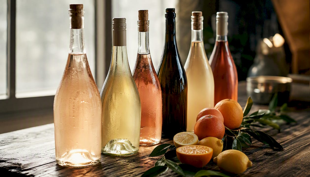 Verschiedene Köth Secco-Flaschen mit fruchtigen Geschmacksrichtungen