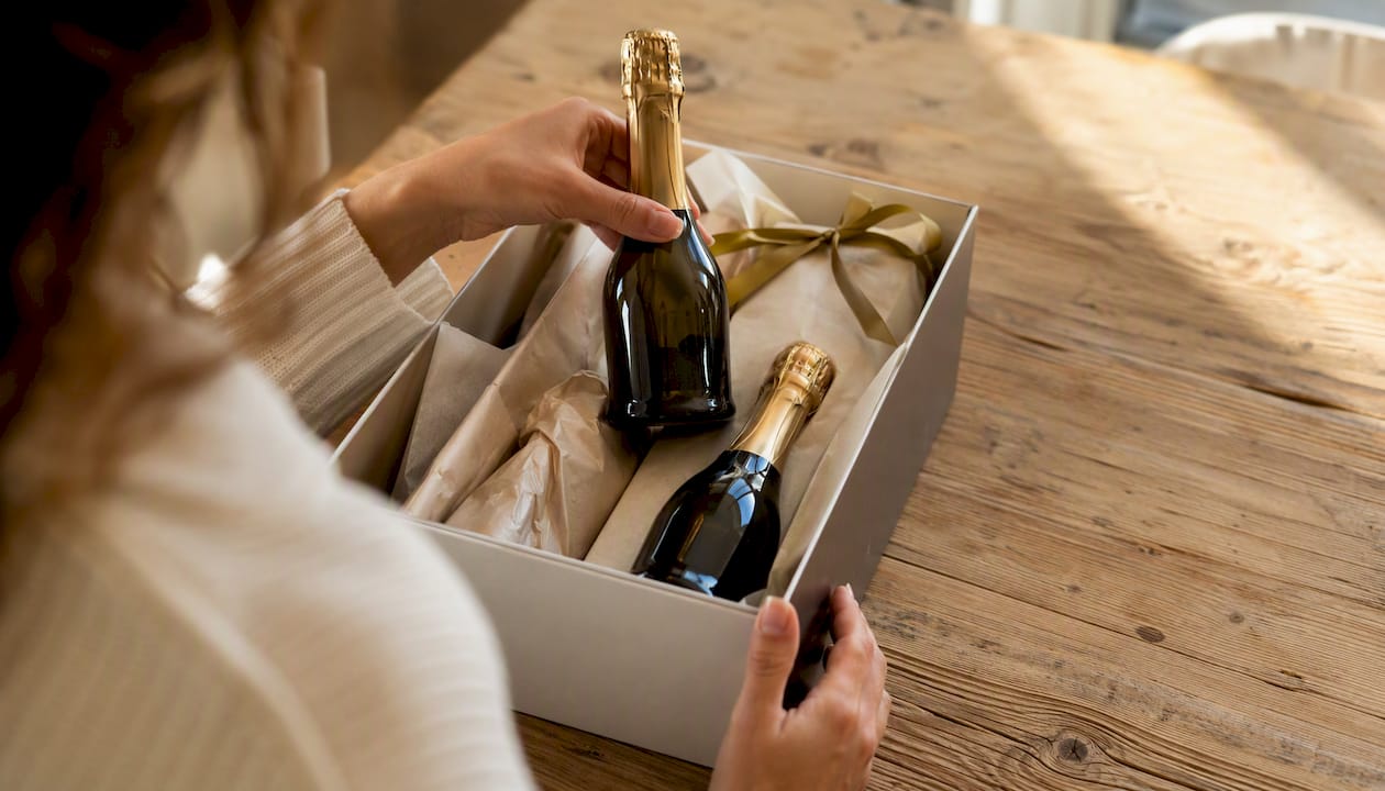 Von Hand verpackte Piccolo-Secco-Geschenkbox