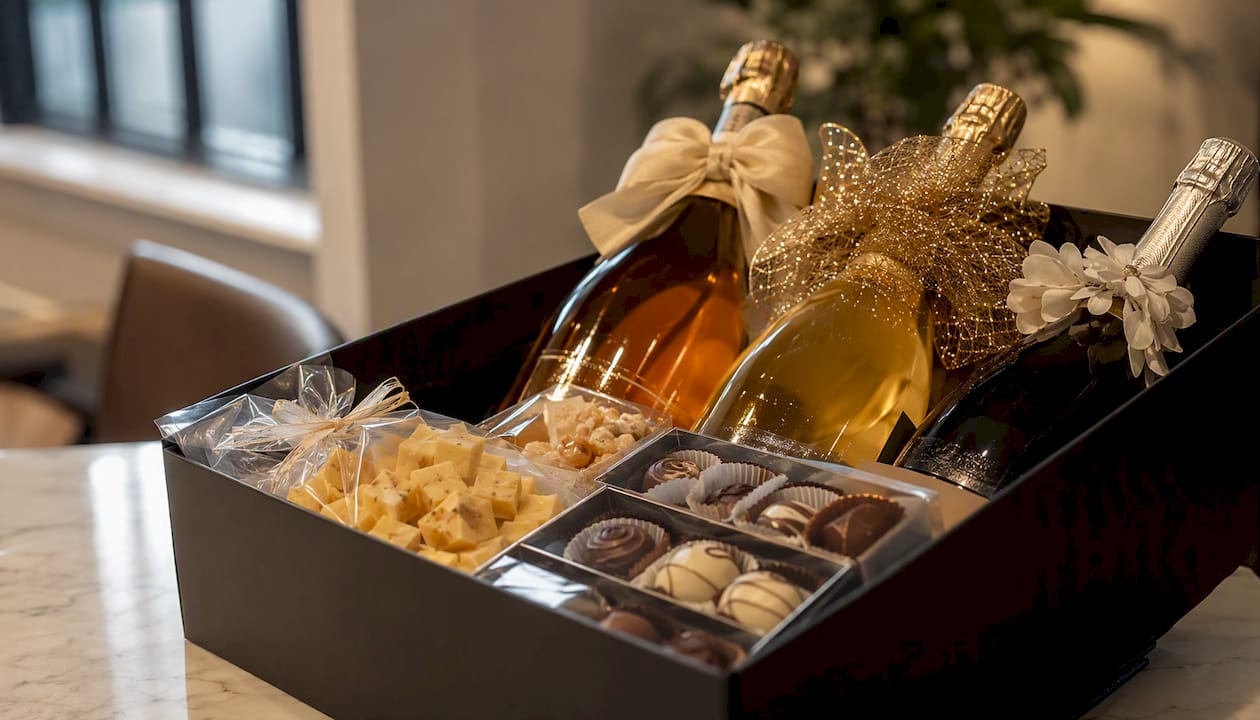 Edles Sekt-Geschenk mit exklusiven Delikatessen