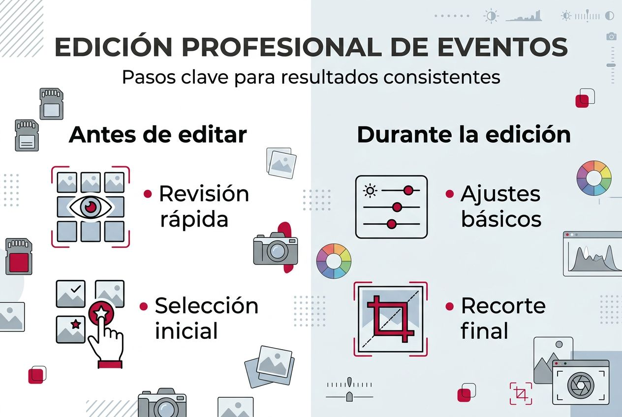 Guía visual del proceso de edición profesional
