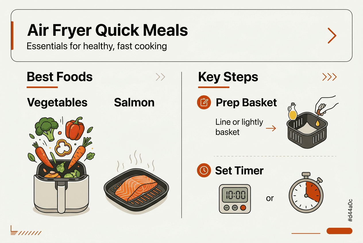 Infographic air fryer healthy meal essentials