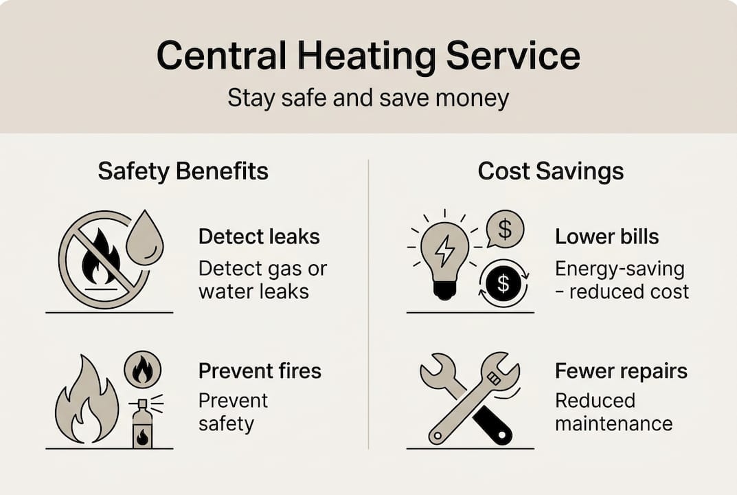 Infographic on heating service safety and savings