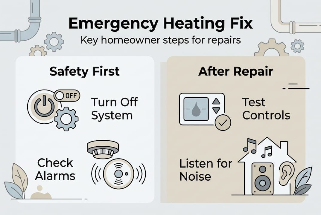 Infographic on emergency heating repair steps