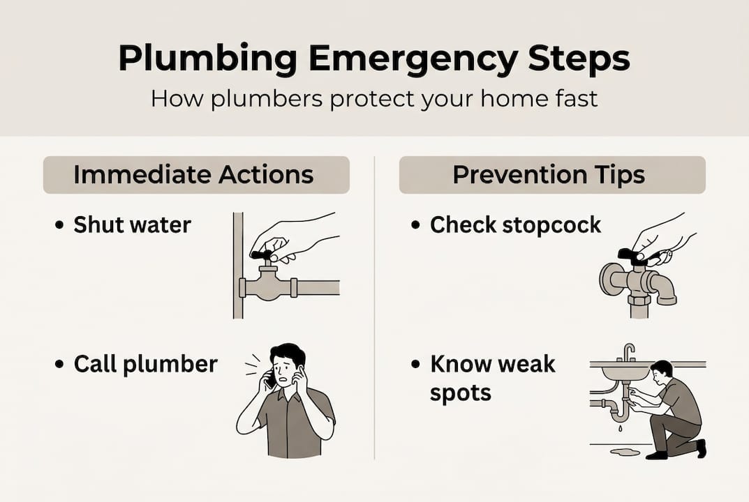 Infographic emergency plumber response and prevention
