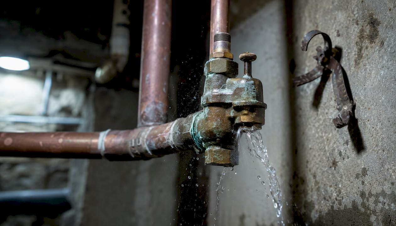 Copper pipe with pressure valve for water hammer