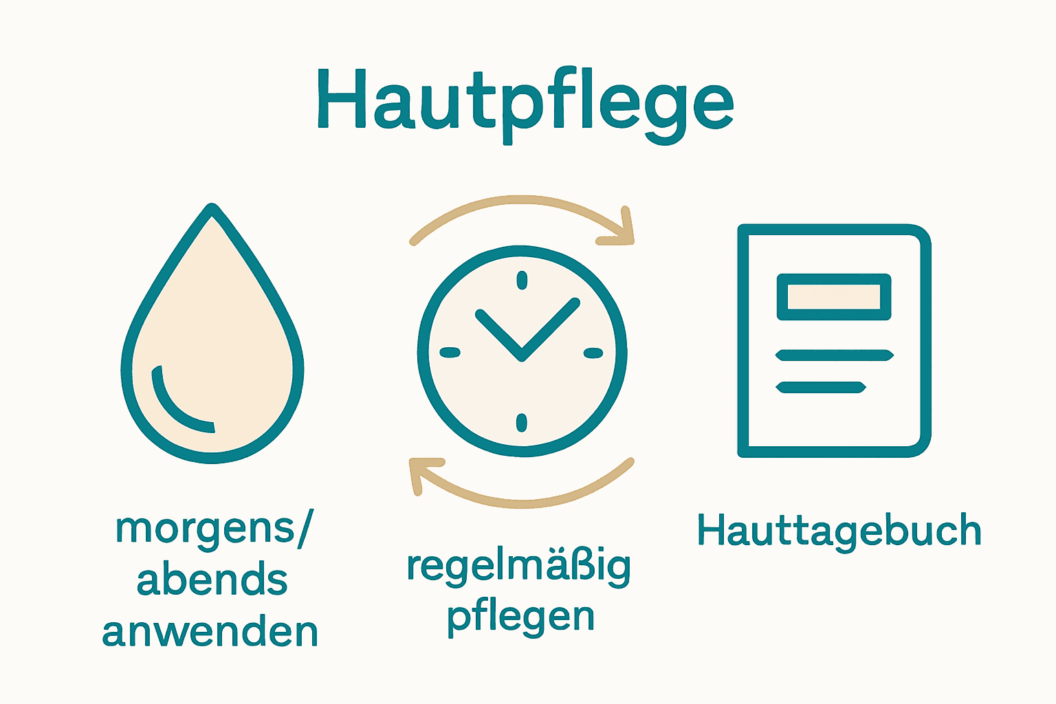 Infografik Neurodermitis Routine: Produkte, Zeit, Hauttagebuch