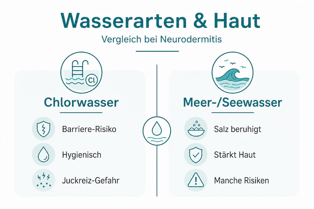 Infografik: Welche Wasserarten eignen sich bei Neurodermitis? Ein Vergleich im Überblick