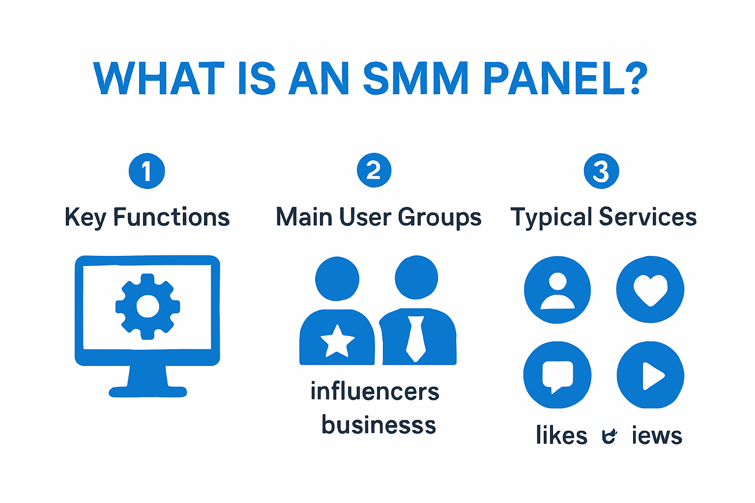 Infographic explaining what is an SMM panel and how it works