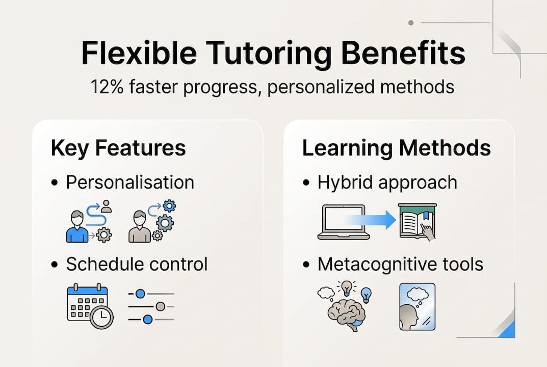 Infographic outlining flexible language tutoring advantages