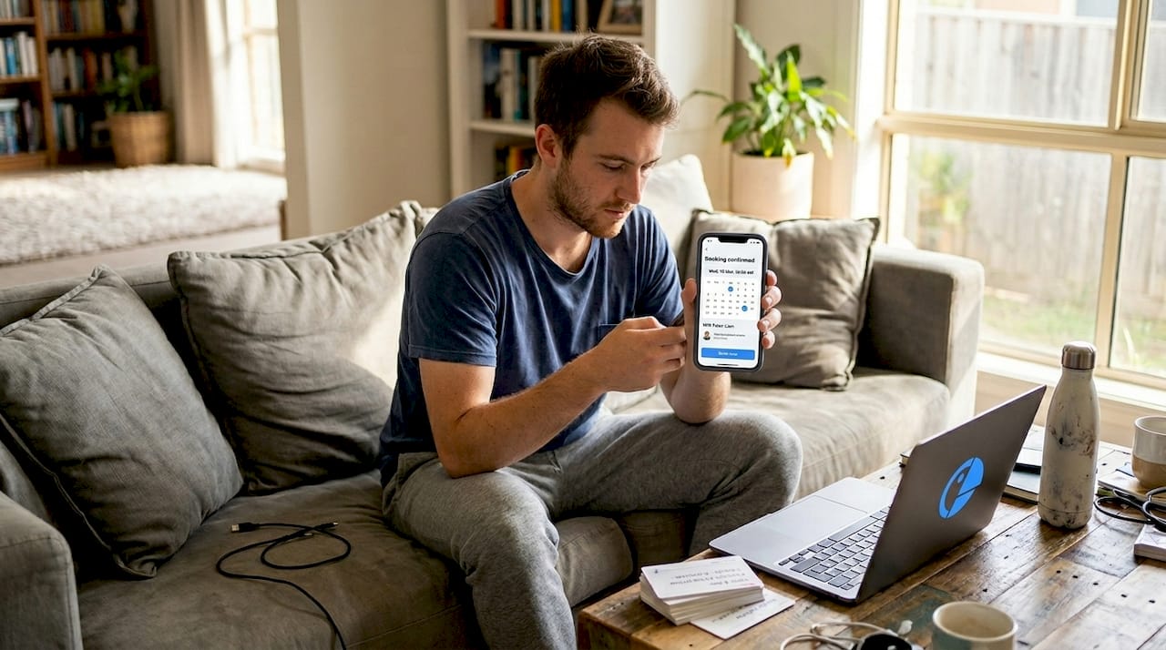 Student booking tutor session on smartphone