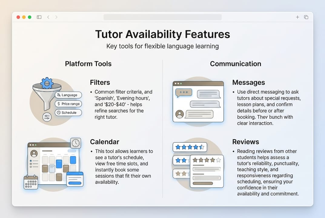 Infographic showing tutor availability features