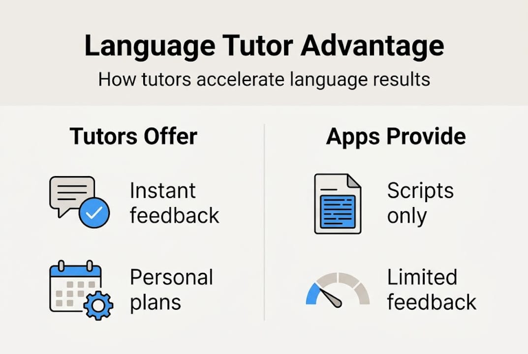 Infographic comparing tutors and language apps