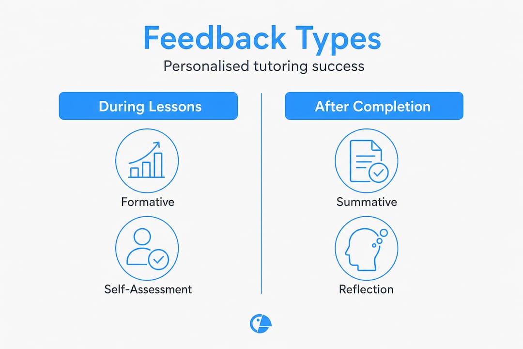 Infographic comparing feedback types in tutoring