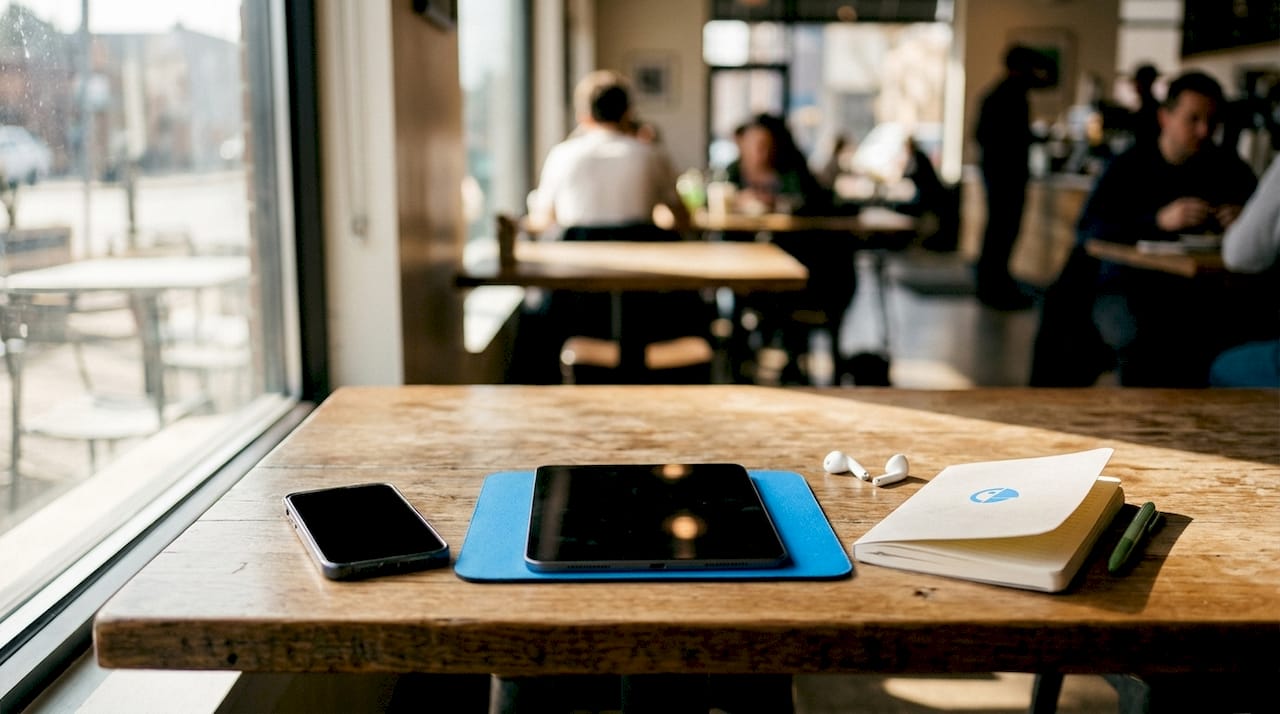 Close-up of remote teaching digital devices