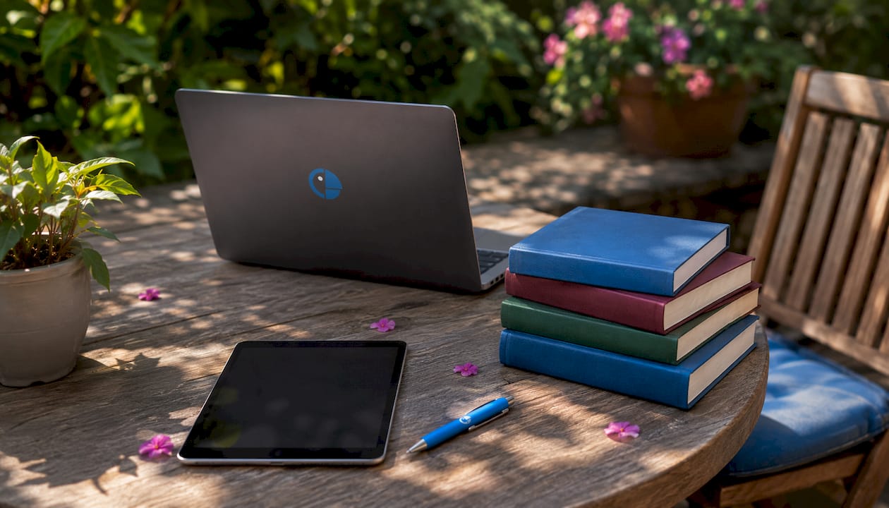 Language books and digital tools in classroom setting