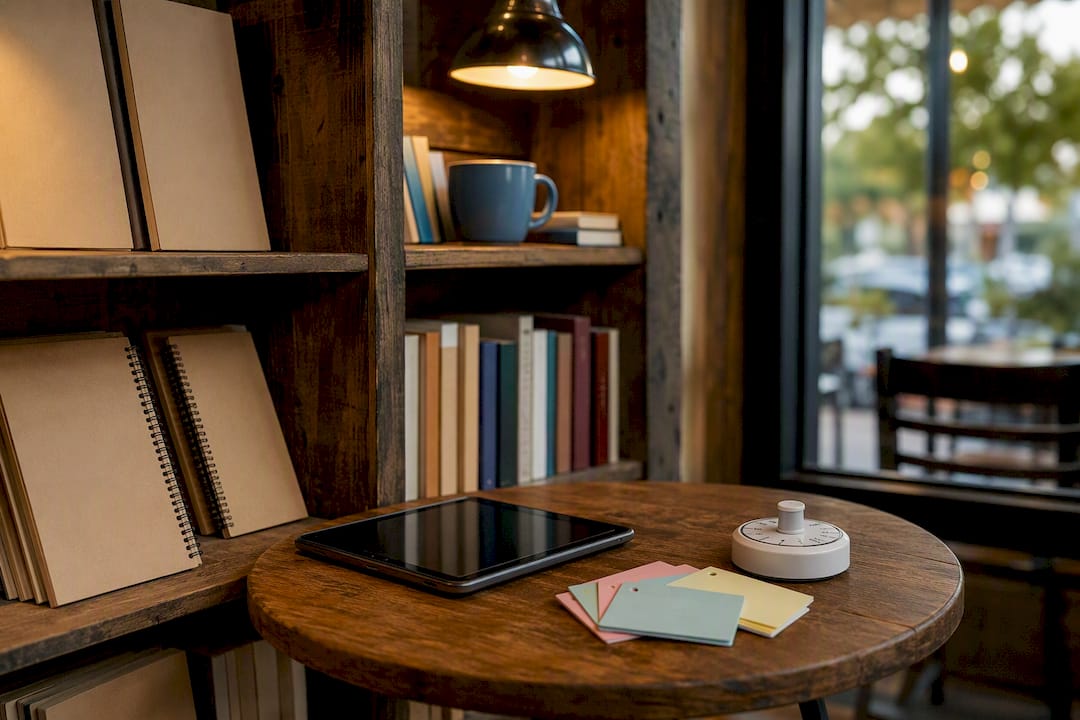 Community library study space for language learners