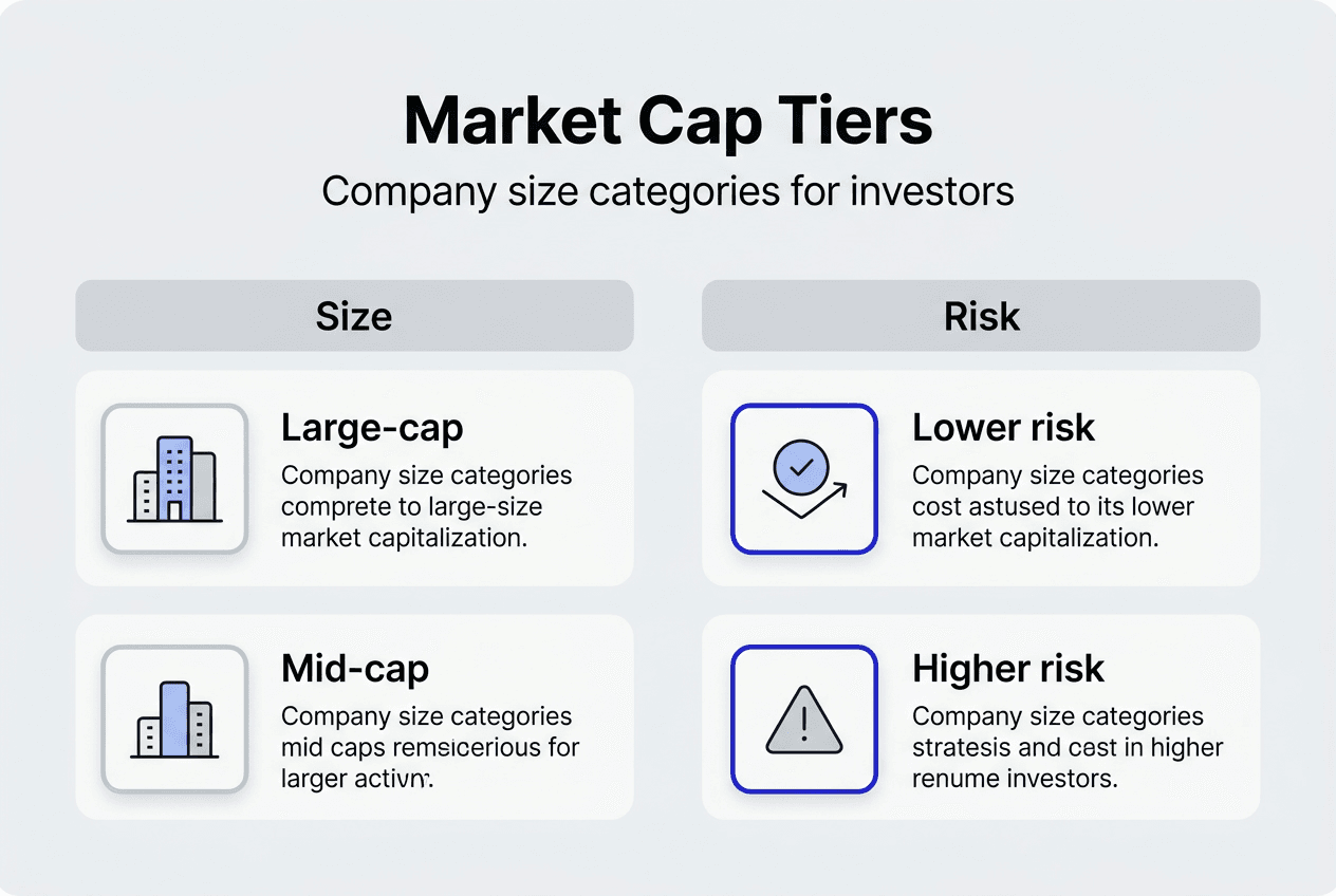 Infographic with market cap company size tiers