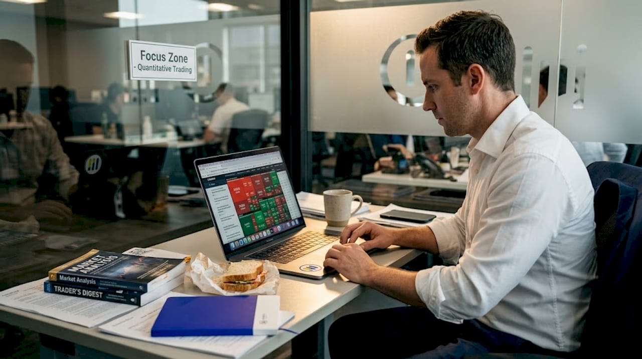 Trader using filters on heat map laptop