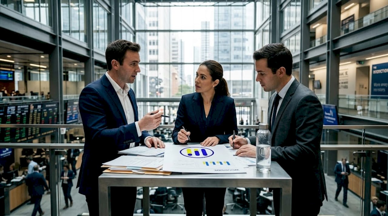 ASX trading floor with Woodside market activity