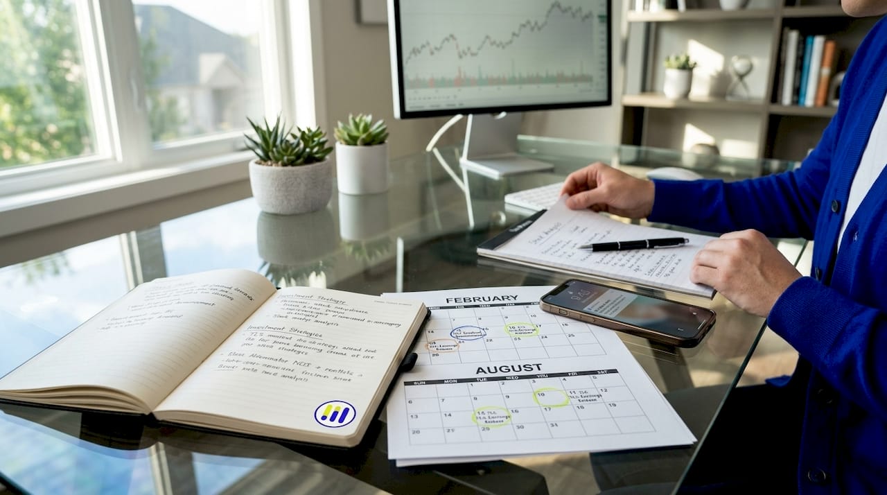 Calendar and notes marking TLS dividend dates