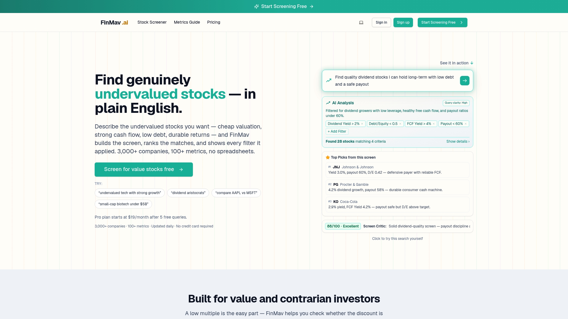 https://finmav.ai/value-stock-screener