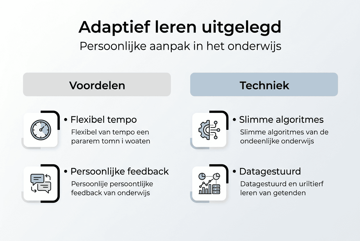 Infographic met overzicht adaptief leren en voordelen