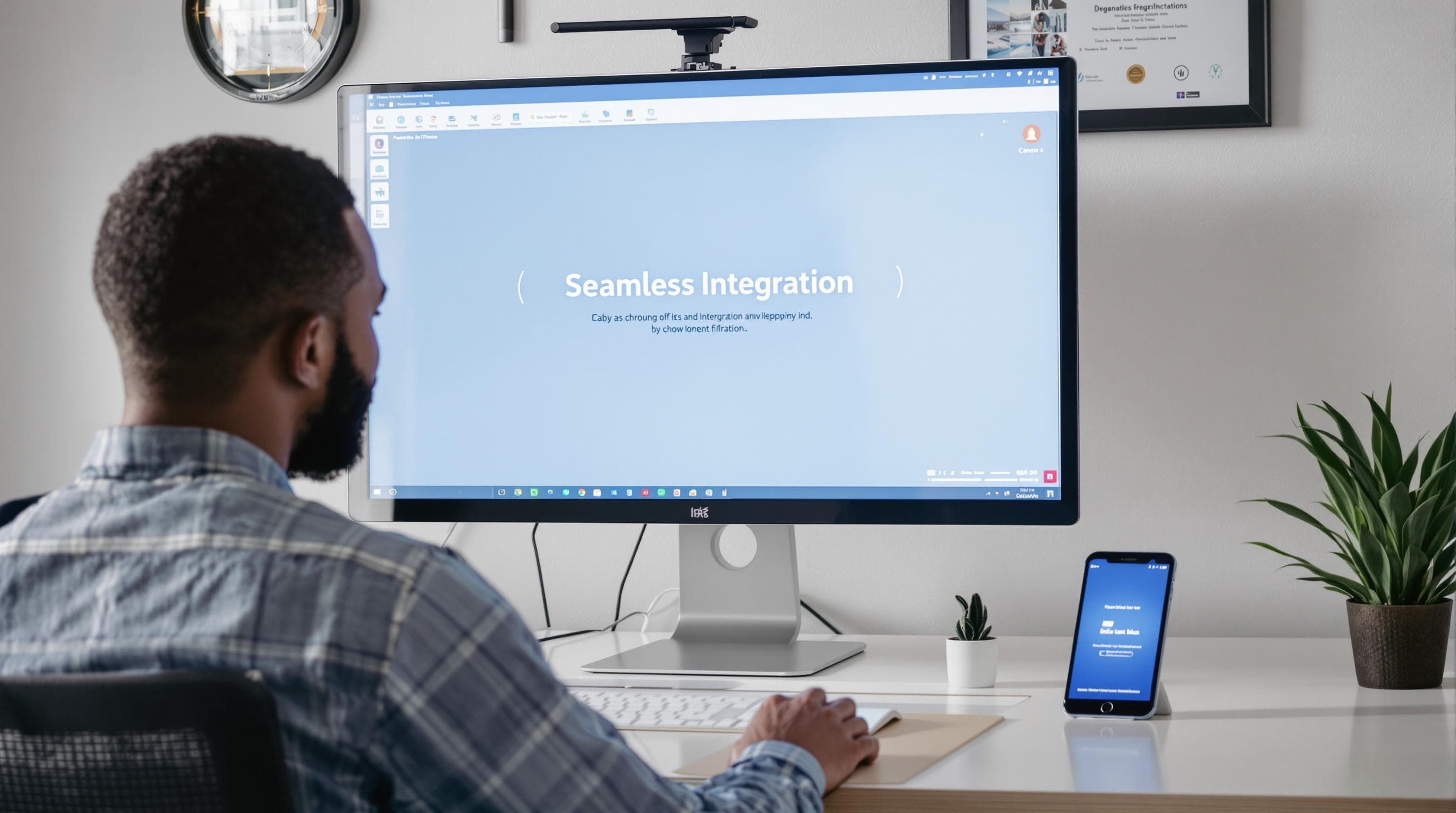 Entrepreneur reviewing accounting integration options in South African office