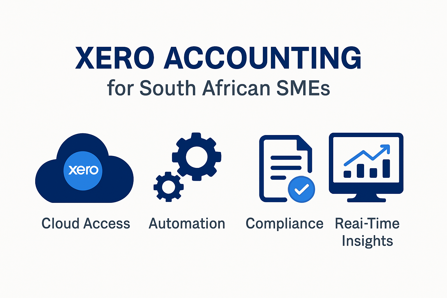 Infographic showing Xero accounting benefits for South Africa