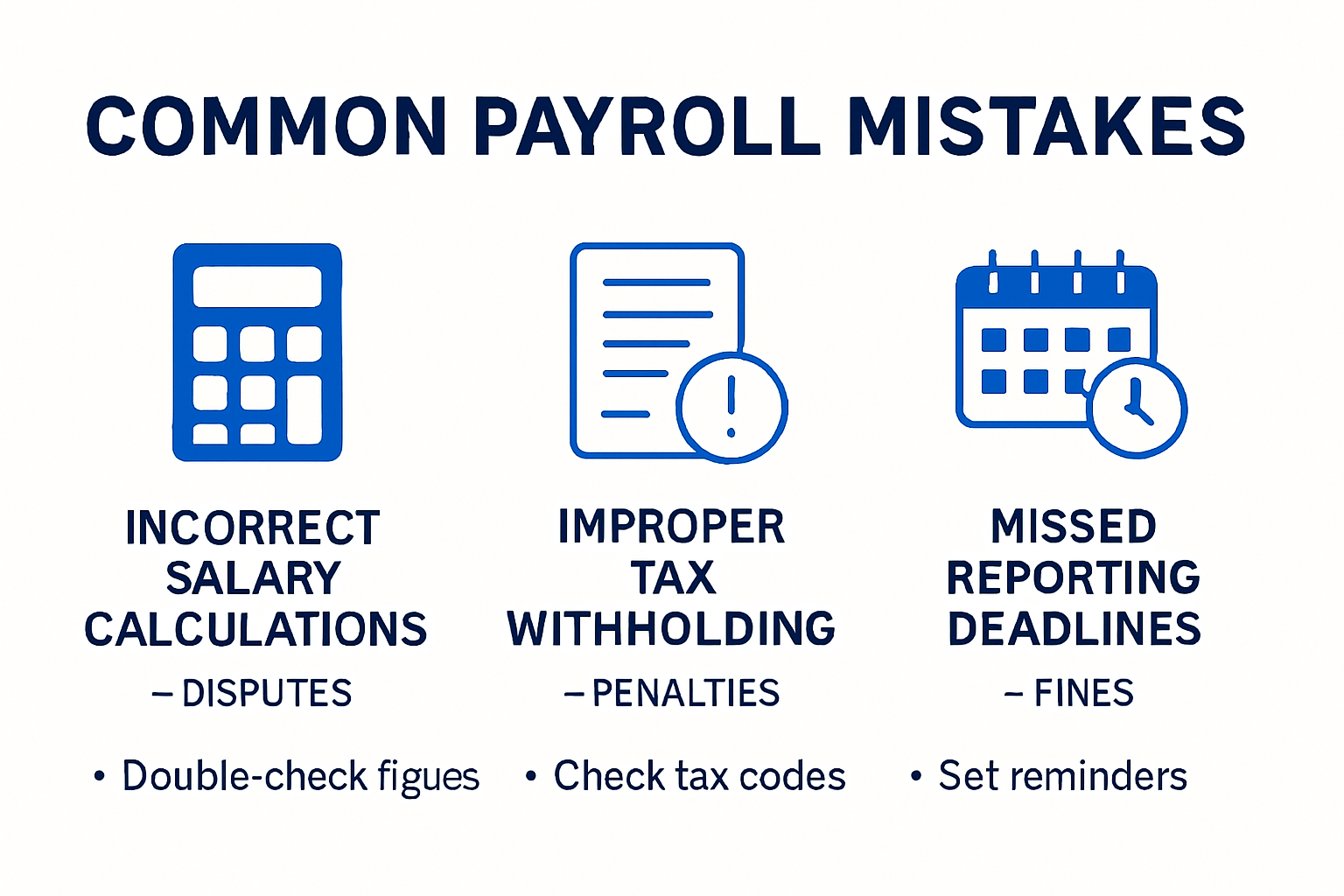 Infographic showing types of payroll errors