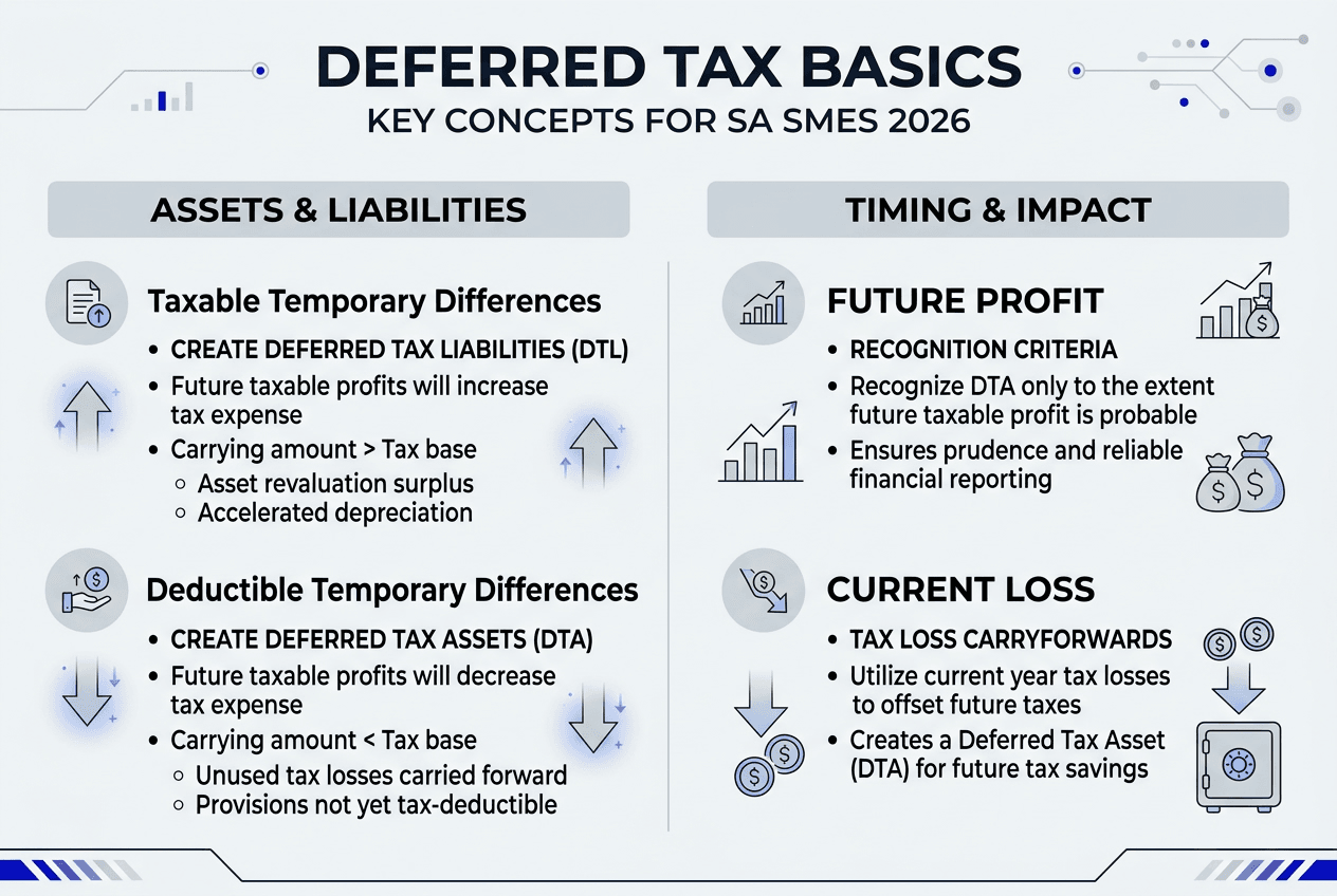 Infographic outlines deferred tax concepts for SMEs