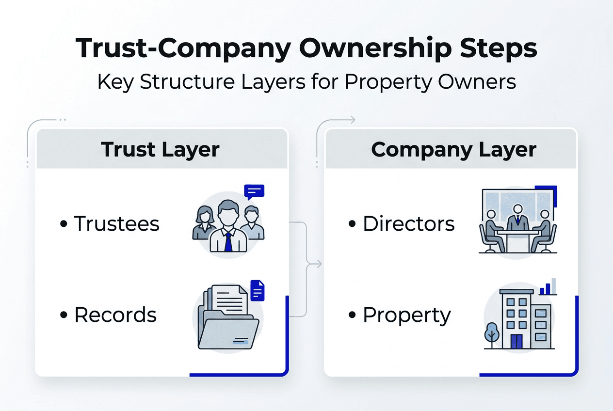 Infographic on trust and company property structure